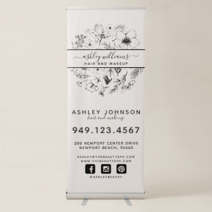 Modern Botanical Editable Colour Business Retracta Retractable Banner