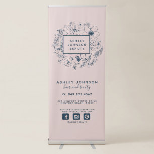 Modern Botanical Editable Colour Business Retractable Banner