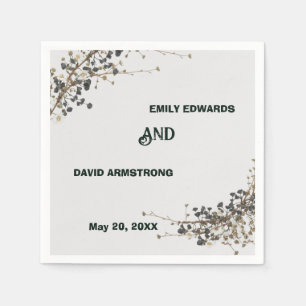 Modern Botanical Elegance Wedding Napkins