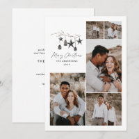 Modern botanical elegant black white stylish holid