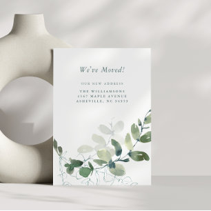 Modern Botanical Eucalyptus Boho New Address Announcement