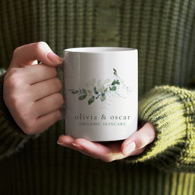 Modern Botanical Eucalyptus Minimalist Business Coffee Mug (Creator Uploaded)