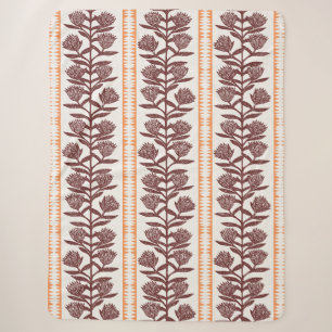 Modern botanical flora bohemian rustic tribal sherpa blanket