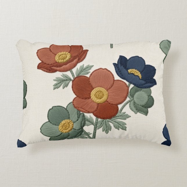 Modern Botanical Floral Throw Pillow (Front)