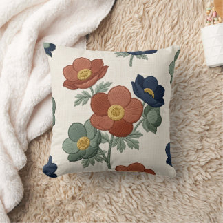 Modern Botanical Floral Throw Pillow
