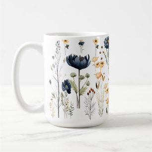 Modern botanical flower mug