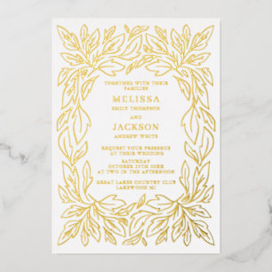 Modern Botanical Frame Elegant Wedding