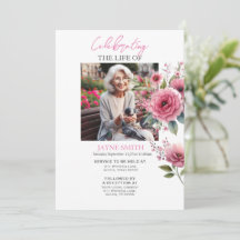 Modern botanical funeral memorial service e-vite