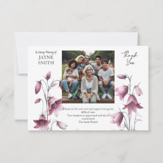 Modern botanical funeral  thank you card