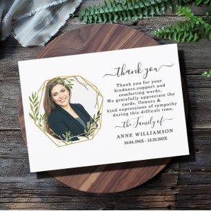 Modern Botanical Funeral Thank You Card