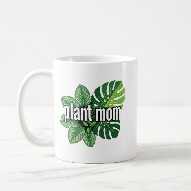 Modern Botanical Graphic Design Coffee Mug (Left)