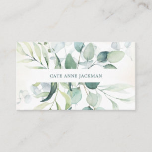 Modern Botanical Greenery Eucalyptus Elegant Business Card