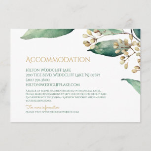 Modern botanical greenery rustic accommodation enclosure card