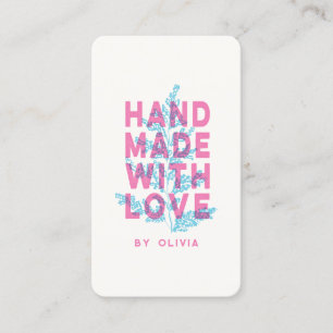 Modern Botanical Handmade With Love Small Business Card