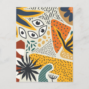 Modern botanical holiday postcard