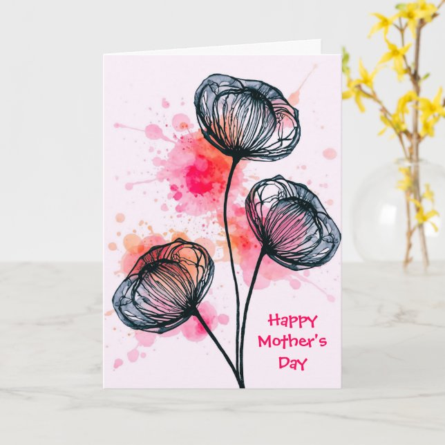 Modern Botanical Illustration Card (Yellow Flower)