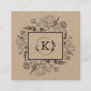Modern Botanical kraft Paper Business Card