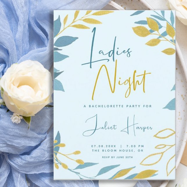 Modern Botanical Ladies Night Bachelorette Party  Invitation (Creator Uploaded)