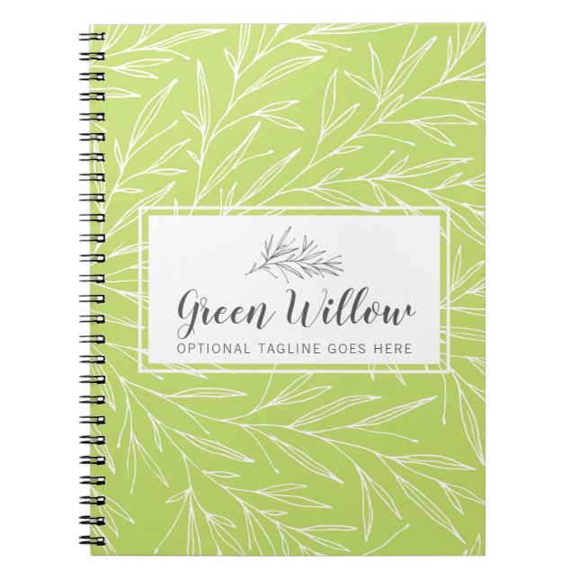 Modern Botanical Leaf Branches Greenery Minimalist Notebook (Front)