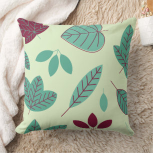 Modern Botanical Leaf Pattern Cushion