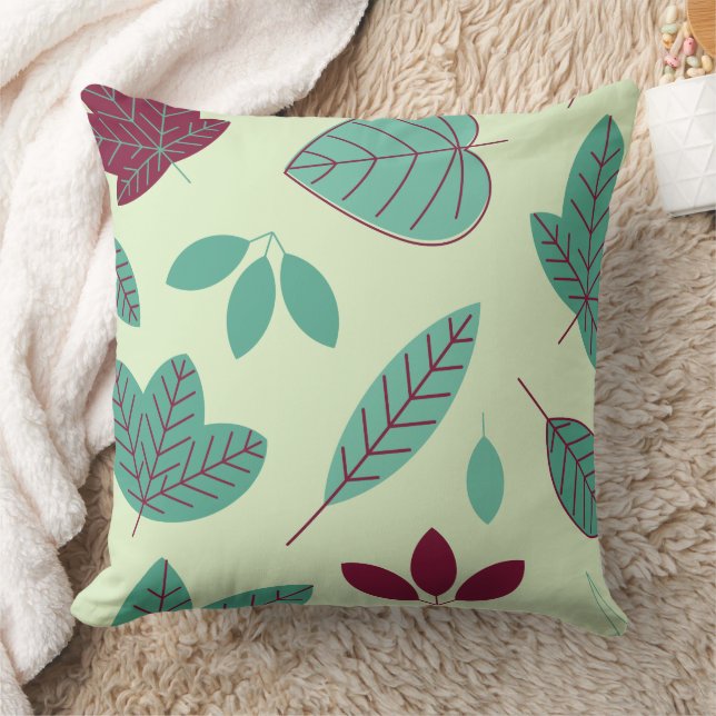 Modern Botanical Leaf Pattern Cushion (Blanket)