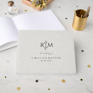 Modern Botanical Monogram Wedding Guest Book
