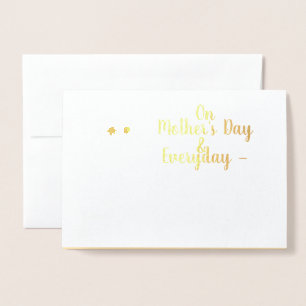Modern Botanical Mother's Day Gold Bee Wildflower Foil Card