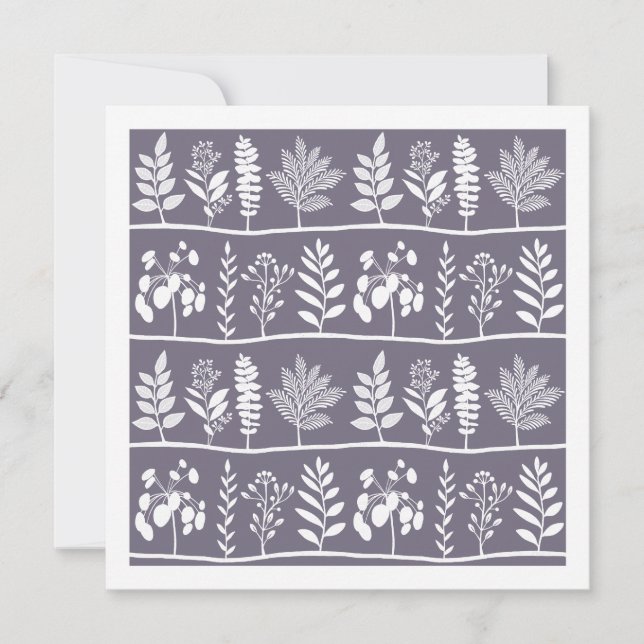 Modern Botanical Muted Lavender Botanic Rhythm Art Card (Front)
