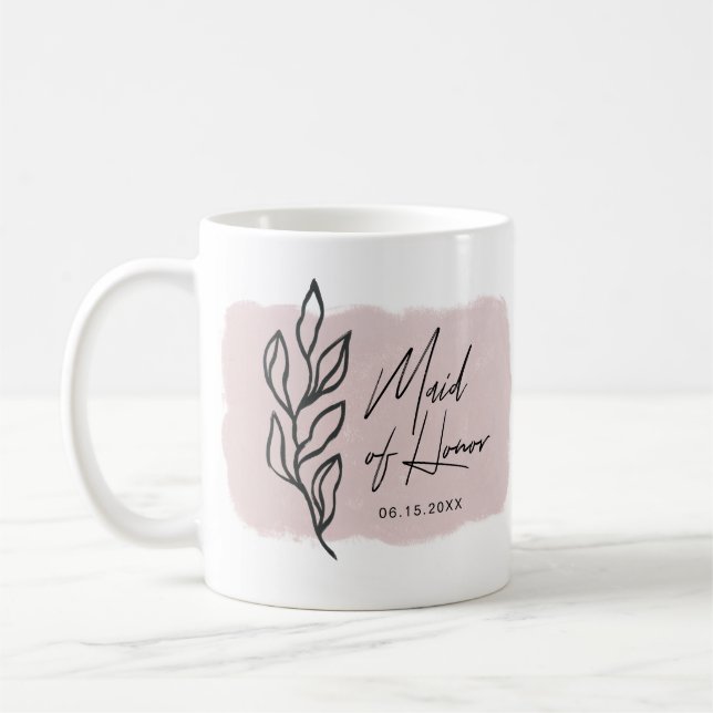modern botanical pastel Maid of Honour Mug (Left)