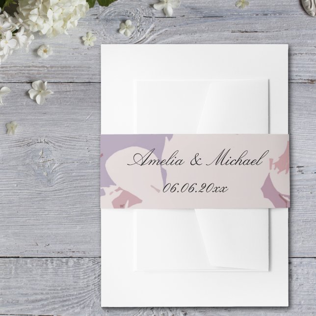 Modern botanical Personalised Invitation Belly Band (Creator Uploaded)