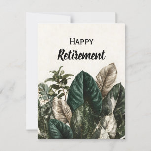Modern Botanical Print of Tropical Leaves Postcard