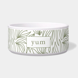 Modern Botanical Print Yum Dog Bowl