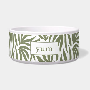 Modern Botanical Print Yum Dog Bowl