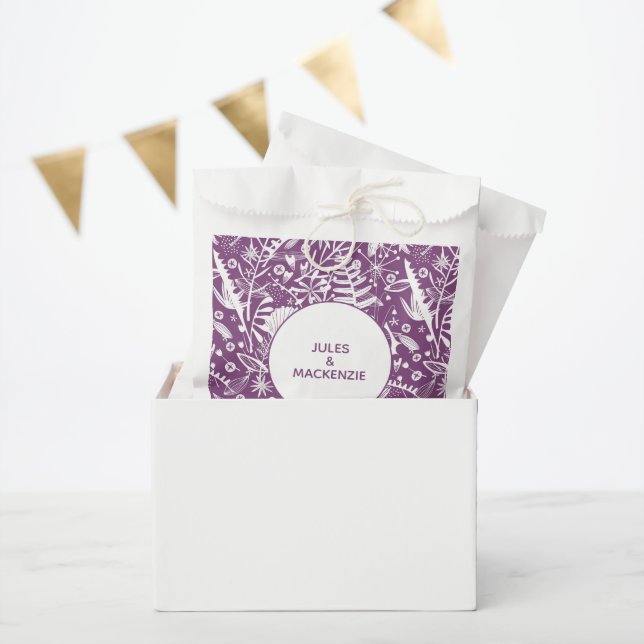 Modern Botanical Purple Favour Bags (Party)