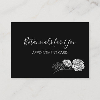 Modern Botanical Script and Drawn Flowers Business Card