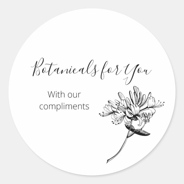Modern Botanical Script and Honeysuckle Sticker (Front)