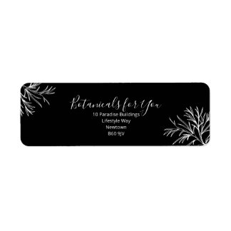 Modern Botanical Script Return Address Label
