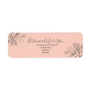 Modern Botanical Script Return Address Label