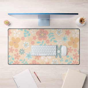Modern Botanical Seamless Pattern Cute Floral Desk Mat