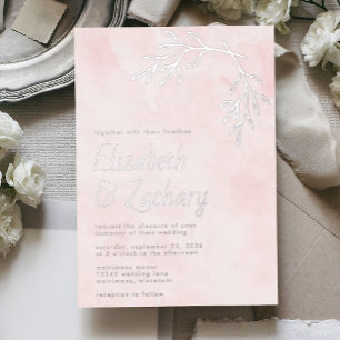 Modern Botanical Silver Blush Pink Wedding