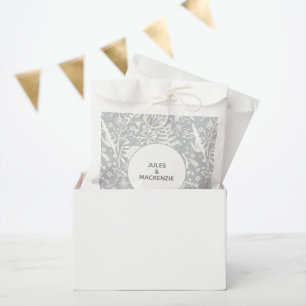 Modern Botanical Silver Grey Wedding Favour Bags