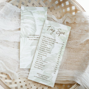 Modern Botanical Spa and Salon Price List Rack Card