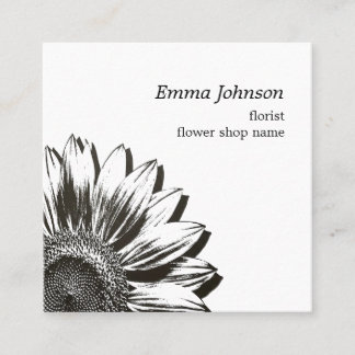 Modern Botanical Sunflower | Professional Branding Square Business Card