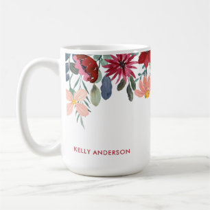 Modern Botanical Trendy Monogrammed Foliage Cover Coffee Mug