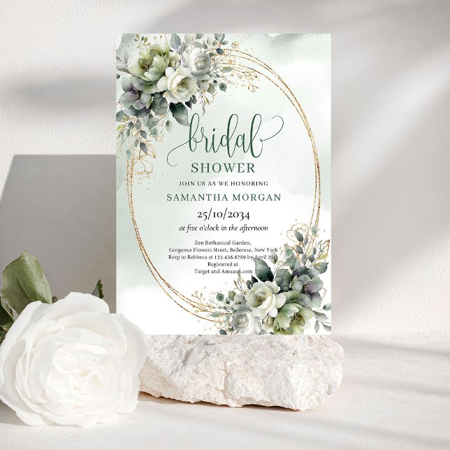 Modern Botanical Watercolor Bridal Shower Invite (Modern Botanical Watercolor Bridal Shower Invitation)
