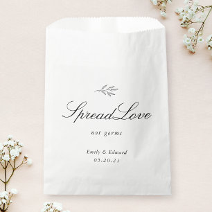 Modern Botanical Wedding Bridal Shower Face Mask Favour Bags