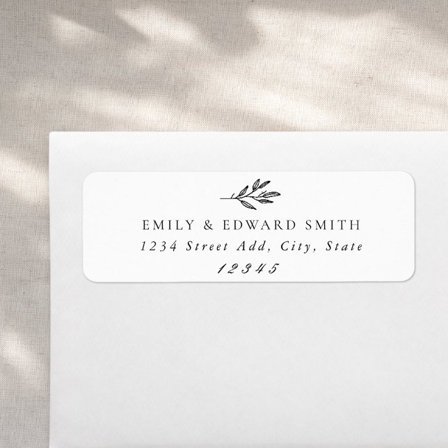 Modern Botanical Wedding Return Address (Creator Uploaded)