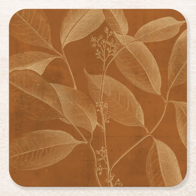 Modern Botany VI Square Paper Coaster (Front)