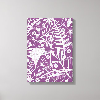 Modern Botatanical Floral Purple Canvas Print