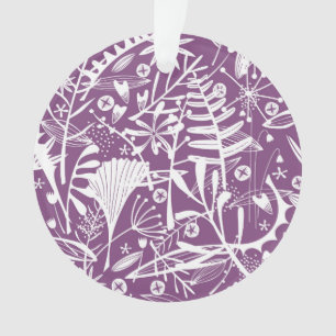 Modern Botatanical Floral Purple Ornament